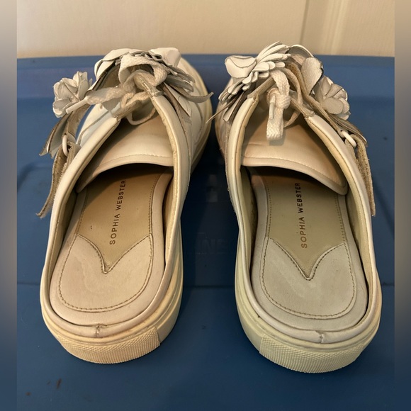 Sophia Webster Leather White Floral Sneakers - Picture 3 of 8